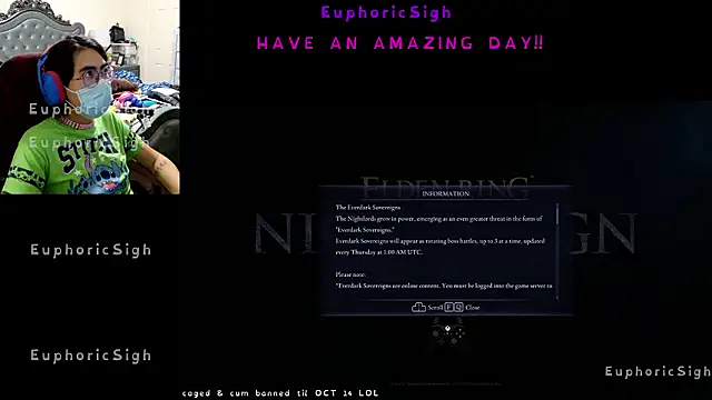 EuphoricSigh online show from July 13, 2026, 3:06 am