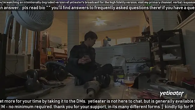 Snapshot of yetieater chatting on January 14, 2025, 10:23 pm yetieater online show from January 14, 2025, 10:23 pm