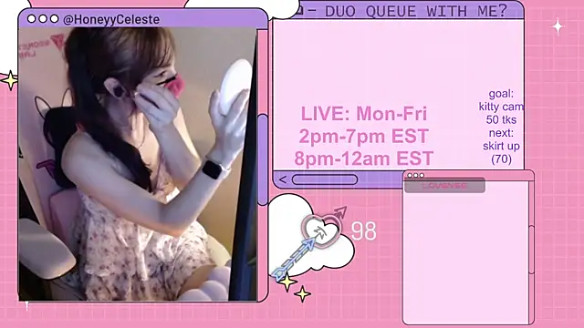 HoneyyCeleste online show from August 4, 2026, 6:45 pm