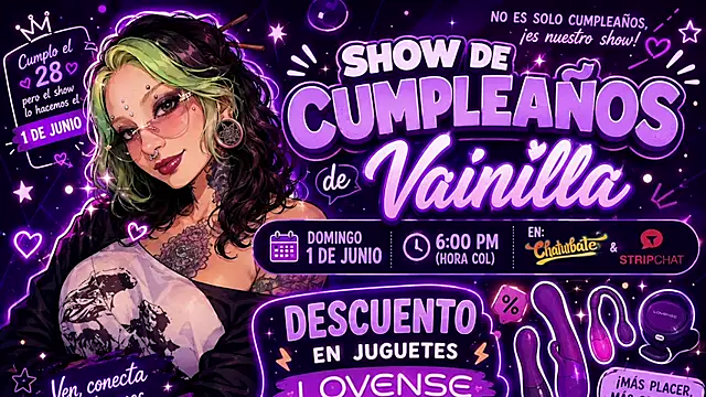 vainilla doll online show from June 19, 2026, 2:39 am