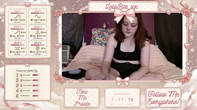 lolarae xx online show from June 6, 2026, 4:45 pm