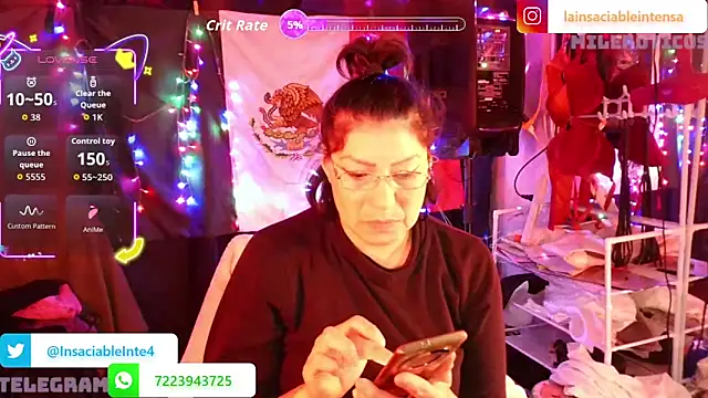 LaInsaciableIntensa online show from March 8, 2026, 1:44 am