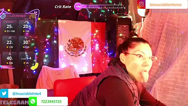 Snapshot of LaInsaciableIntensa chatting on March 2, 2026, 12:55 am LaInsaciableIntensa online show from March 2, 2026, 12:55 am